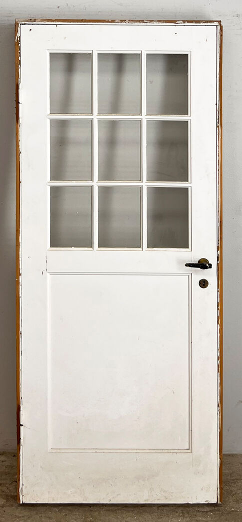 Fyldningsdør med glas og karm Fyldningsdør med glas og karm