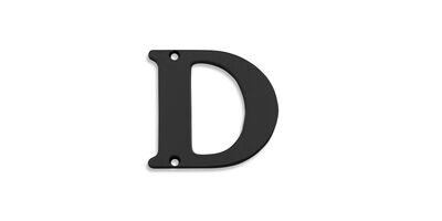 Bogstav til Husnummer i sortlakeret messing - D