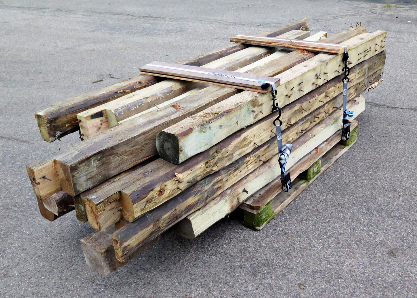 Kort brugt tømmer 12,5 x 12,5 cm