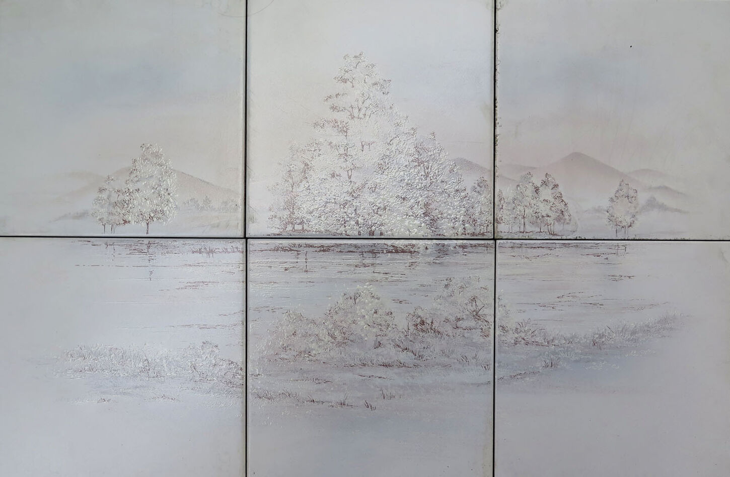 Klinkesæt med motiv af snelandskab