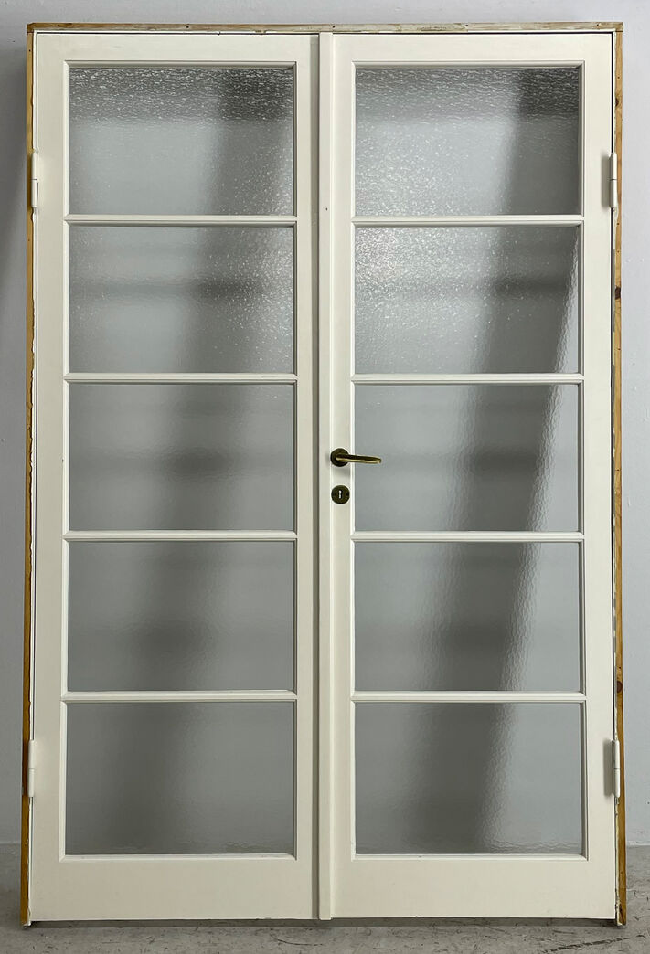 Fransk dør med strukturglas og karm