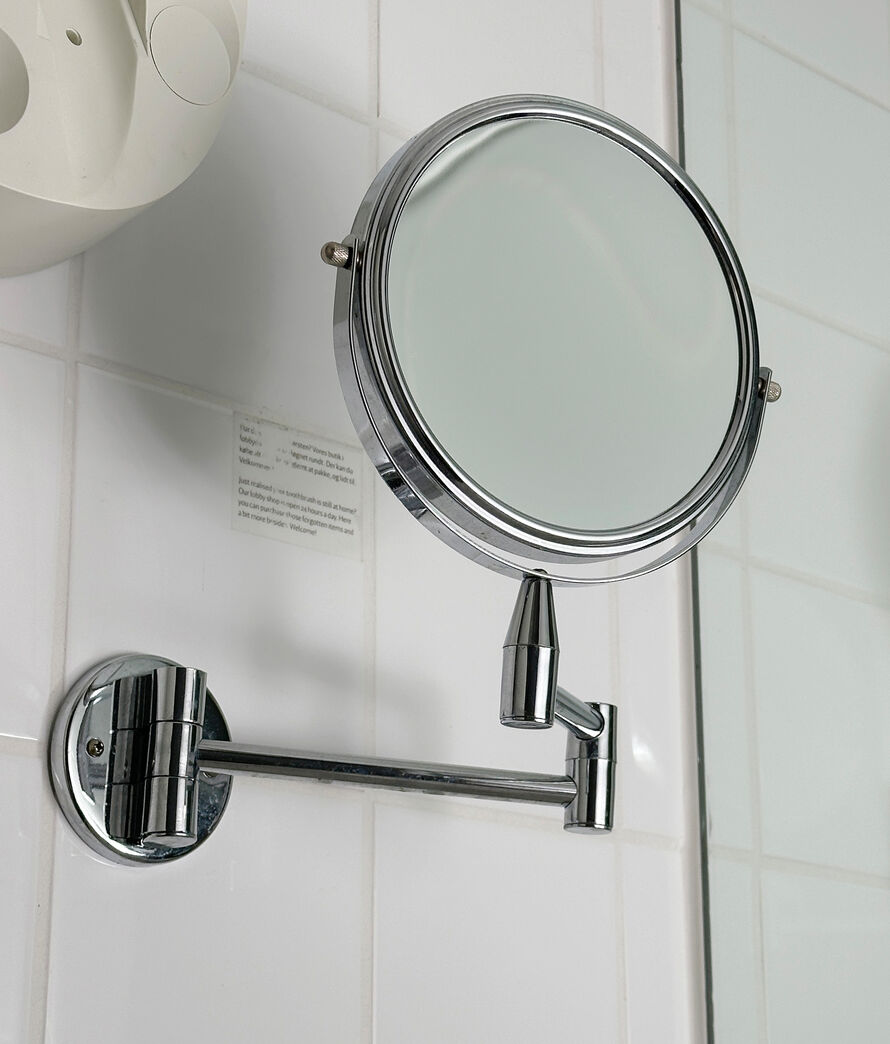 Makeup spejl, Ø17 cm, forkromet