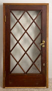 Teaktræsdør med glas og karm Teaktræsdør med glas og karm