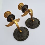 Lysestage væghængt. Svane. Bronze og messing, vintage.