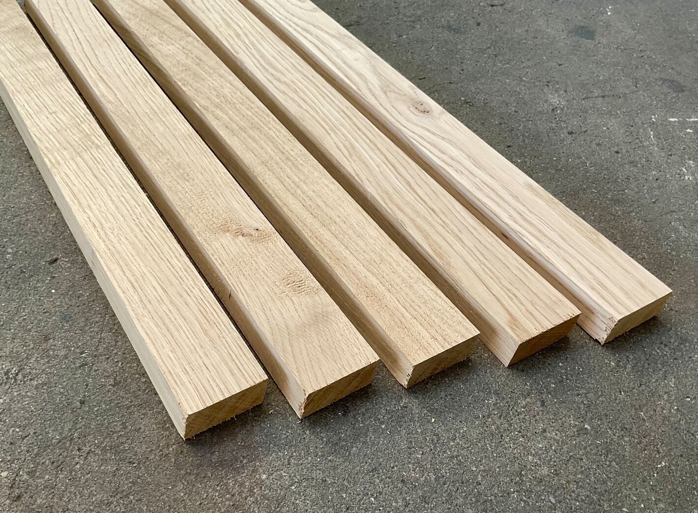 Skråtskåret egetræsstave 20x50x600mm Skråtskåret egetræsstave 20x50x600mm