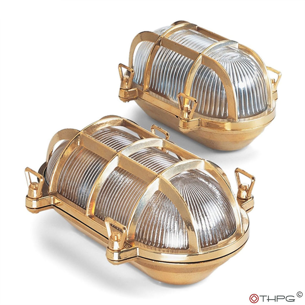 Skotlampe i messing (stor)