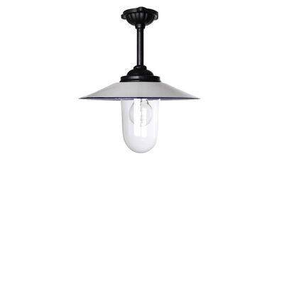 Staldlygte - Lofthængt med emaljeret hvid skærm (42cm)