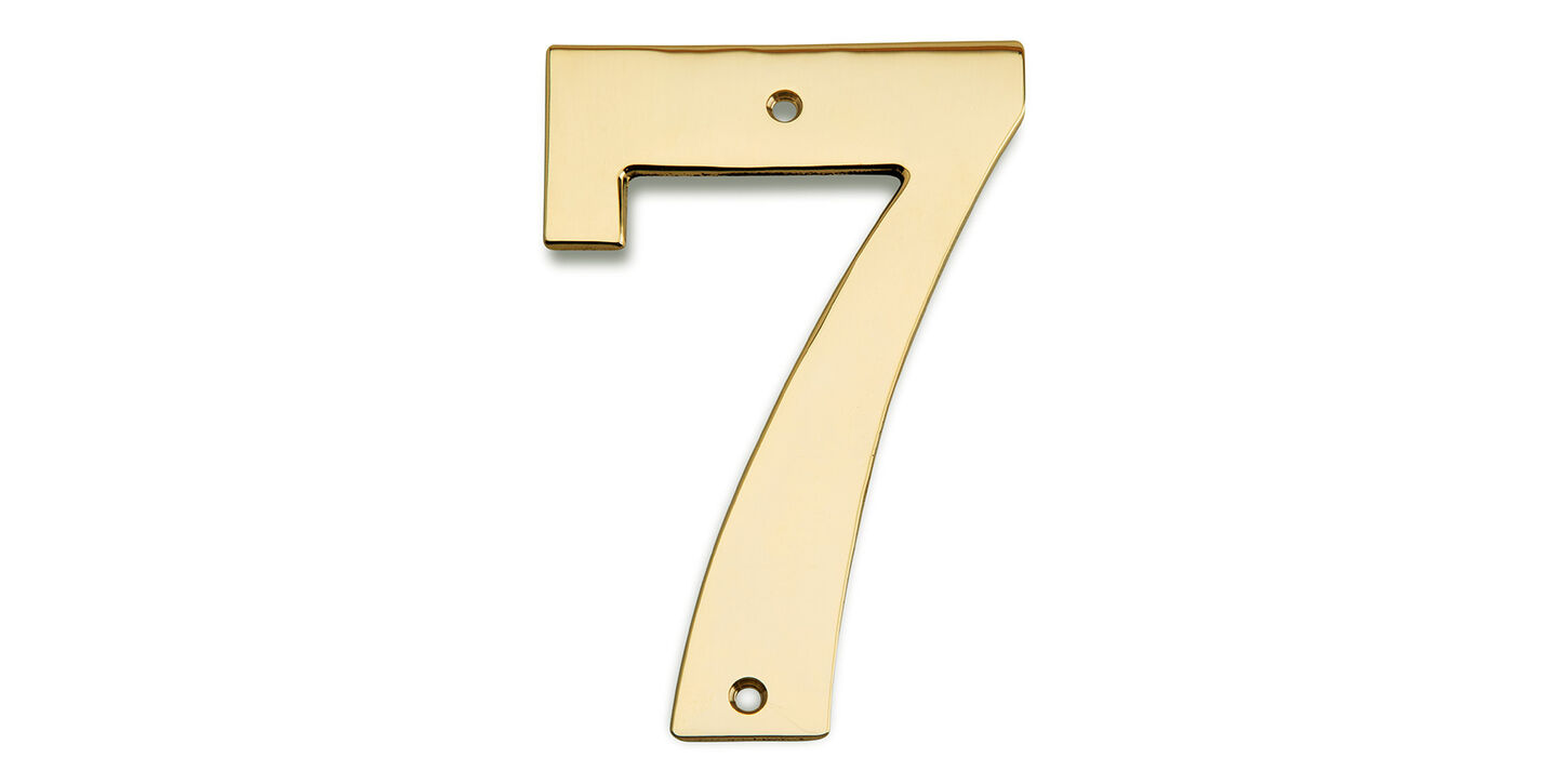 Husnummer i poleret messing - 7