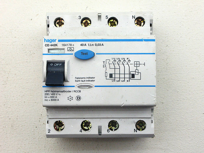 Hager HPFI relæ 4-pol 40/0,03A Hager HPFI relæ 4-pol 40/0,03A