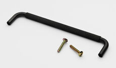 Bøjlegreb sortmalet med rouleteret overflade - 224mm