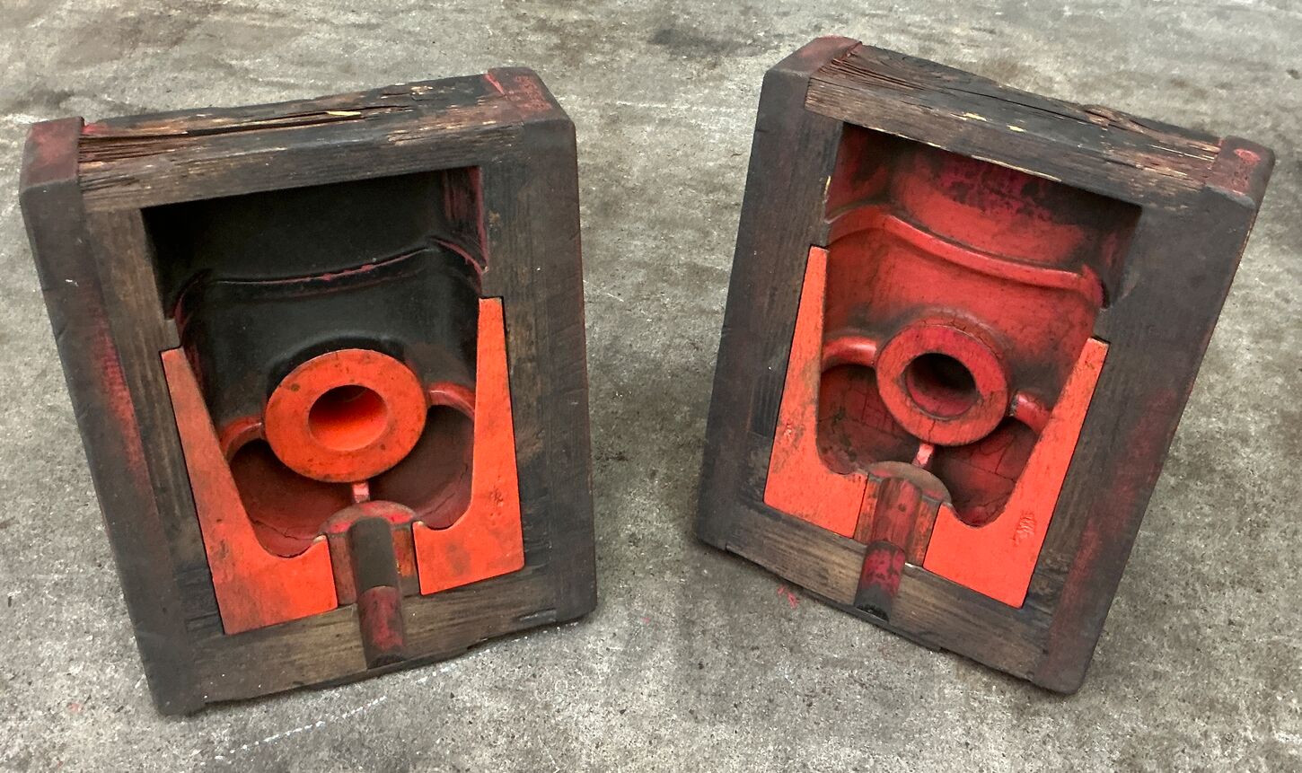 2 stk. støbeforme fra Holbæk Jernstøberi