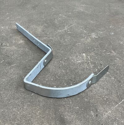 Rendejern i zink - 333 mm - kort