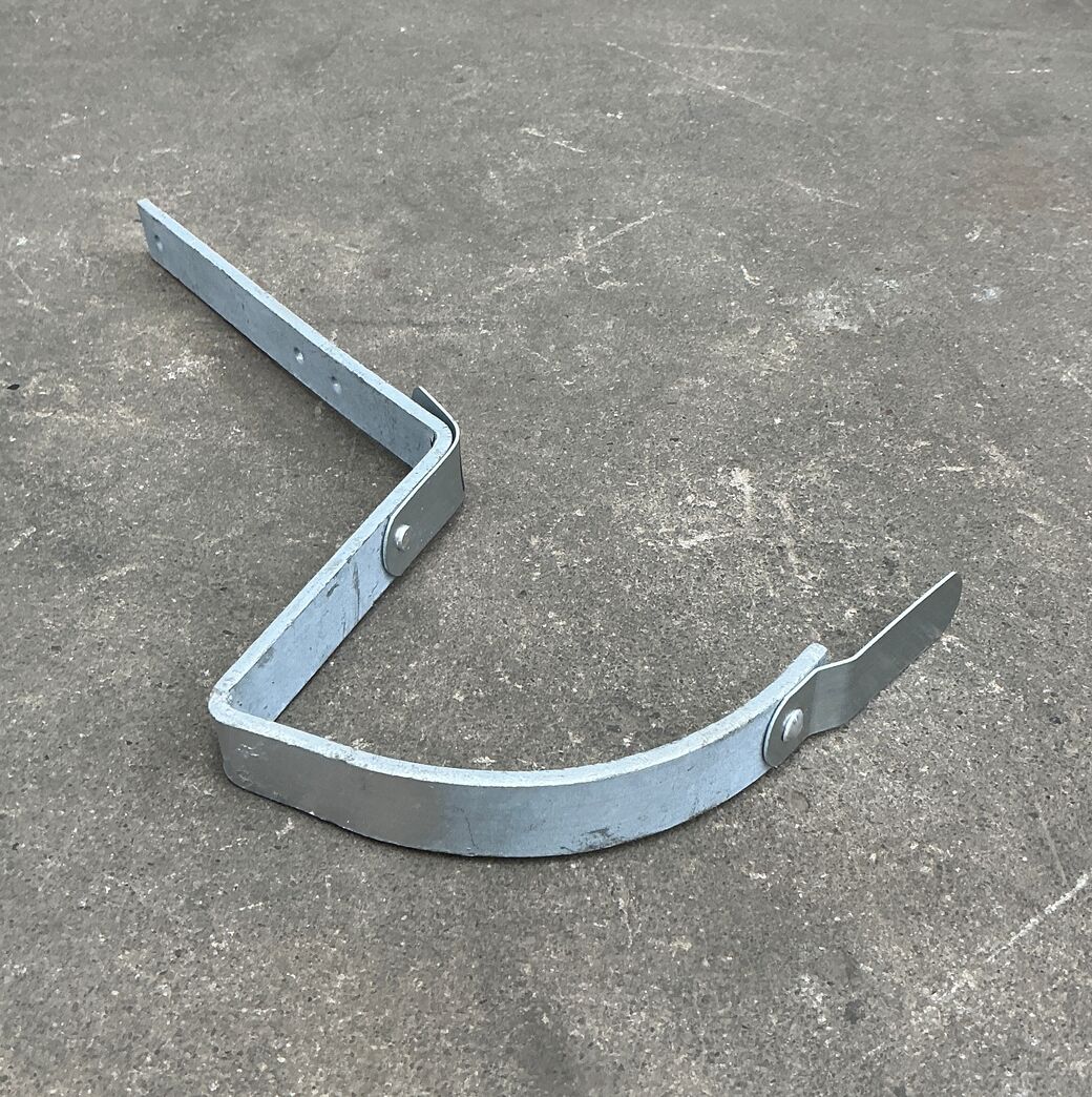 Rendejern i zink - 333 mm - kort