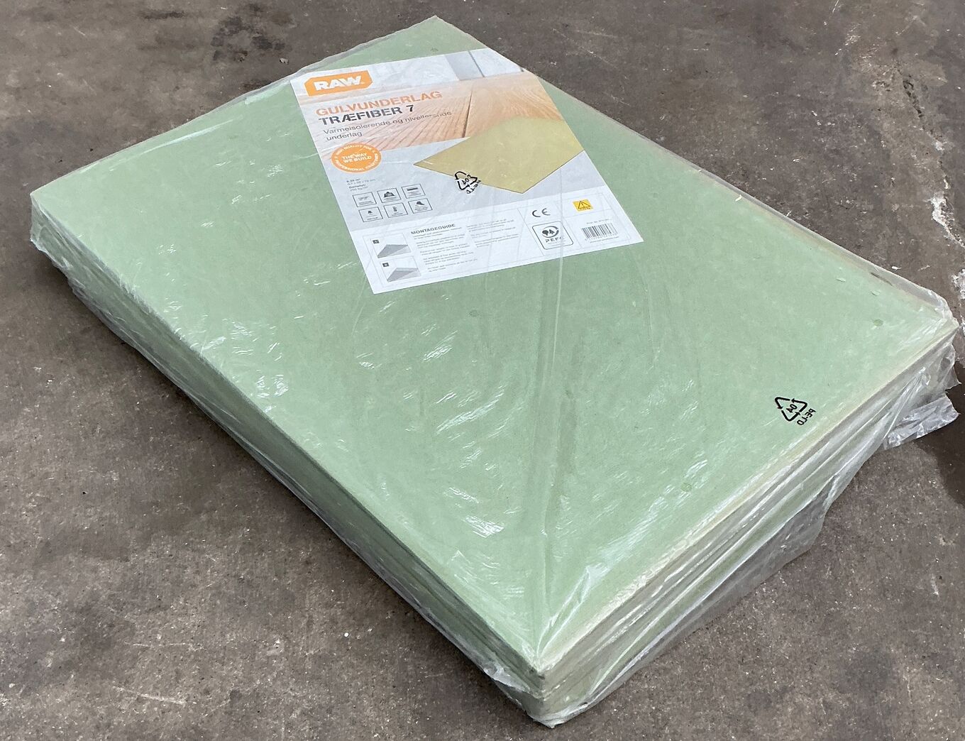 Træfiber 7 mm - gulvunderlag - 33 plader