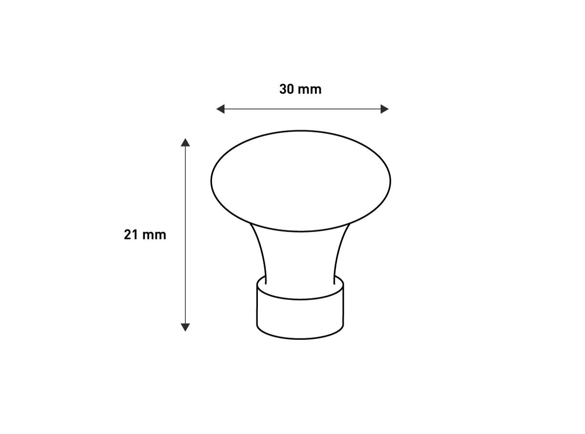30 mm - Antik messingknap