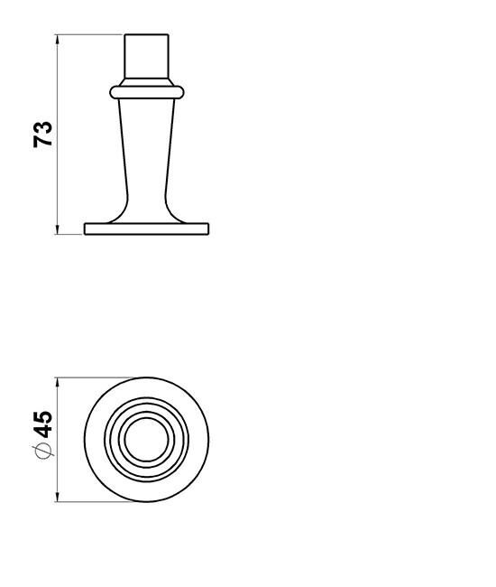Dørstopper i messing til gulv