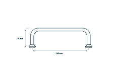 Klassisk bøjlegreb 190mm - Mat messing