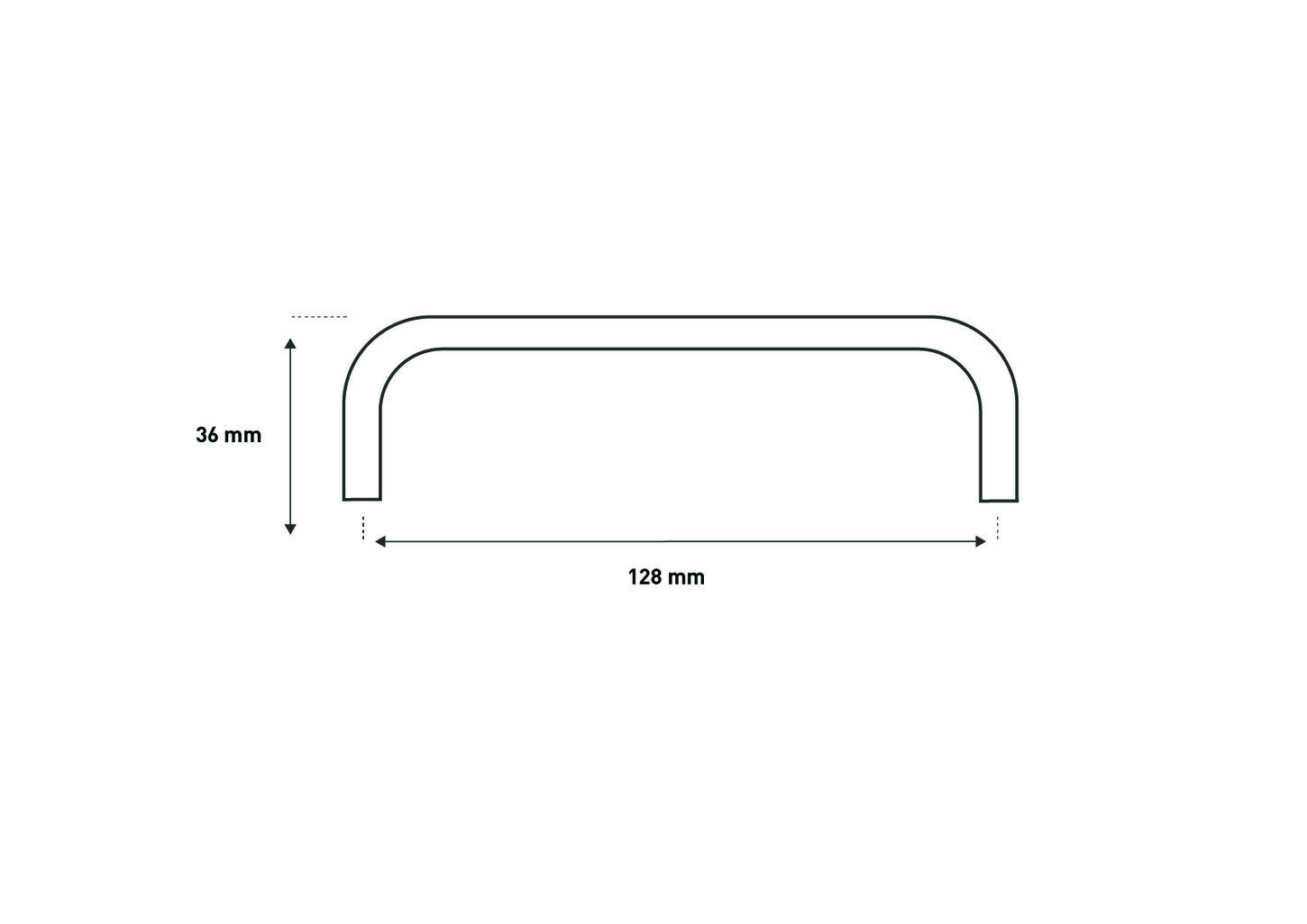 Køkkengreb i rustfrit stål med linjeret overflade - 128mm
