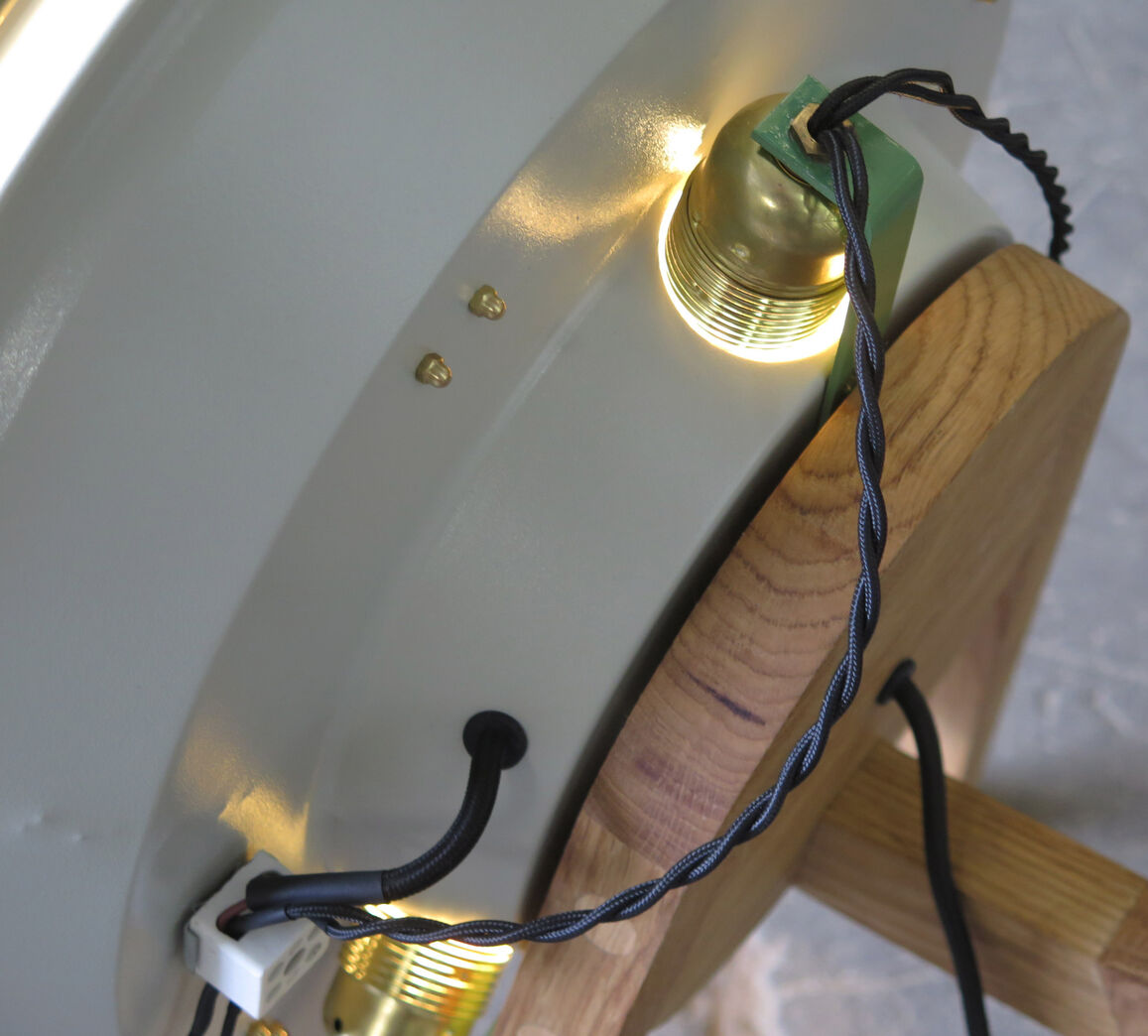 Upcyclet Munkegaardslampe - Grå