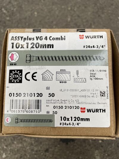 WURTH Combi-træskrue 10x120mm 50 stk