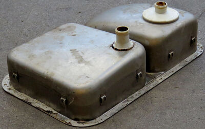 Dobbelt stålvask 71x46 cm