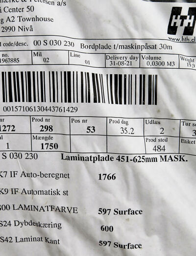 Laminat bordplade fra HTH