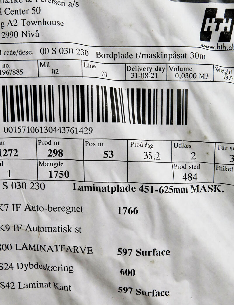 Laminat bordplade fra HTH