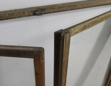 Stor Teak og glas skabsfront - 282 cm