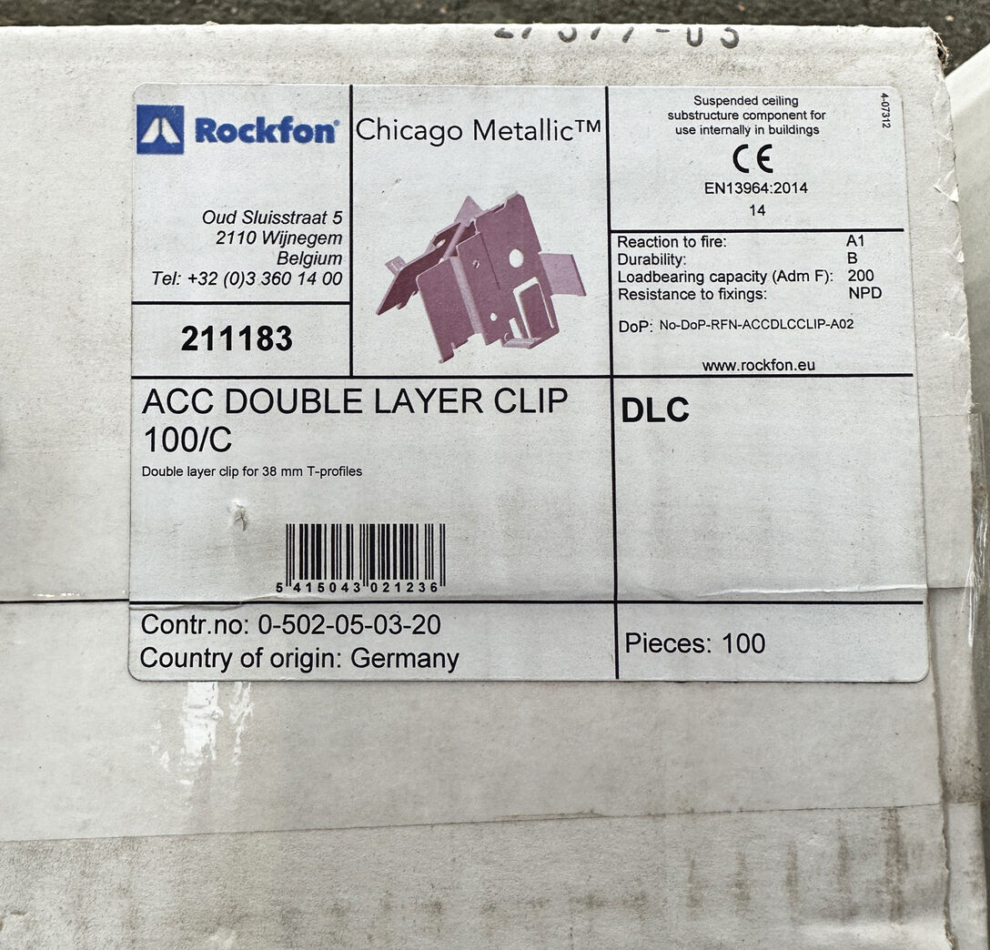 Rockfon ACC double layer clip 100 stk