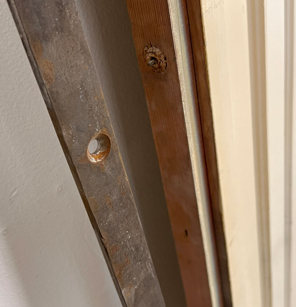 Dobbelt skydedør m skinne