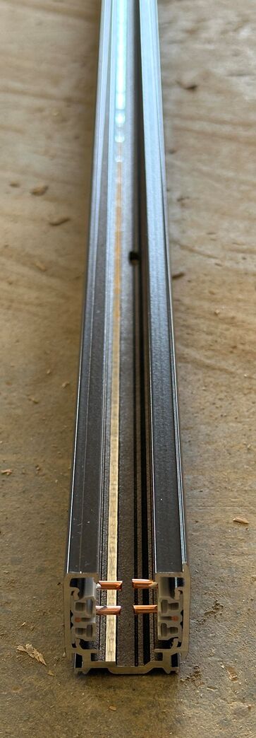 Sorte strømskinner, samlet parti - 47 lbm