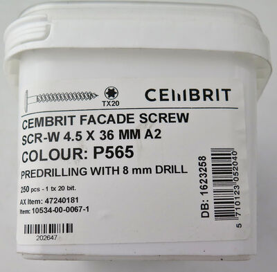 Facadeskruer 4.5x36 mm A2 Beige - 250 stk