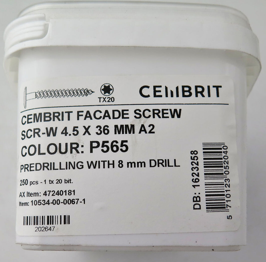 Facadeskruer 4.5x36 mm A2 Beige - 250 stk