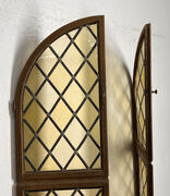 Dobbelt skabslåge med blyindfattet glas