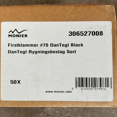 Monier Dantegl rygningsbeslag sort 50 stk