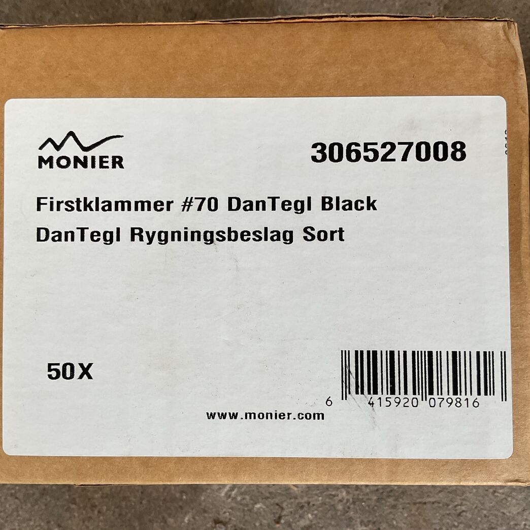 Monier Dantegl rygningsbeslag sort 50 stk