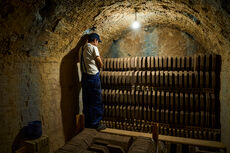 Gule kvadratiske terracotta gulvtegl - 21 x 21 cm