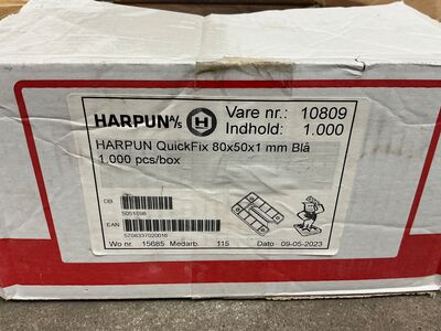 2 kasser Harpun quickfix 1 og 2 mm - 1800 stk