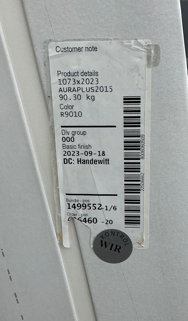 Bred terrassedør med karm