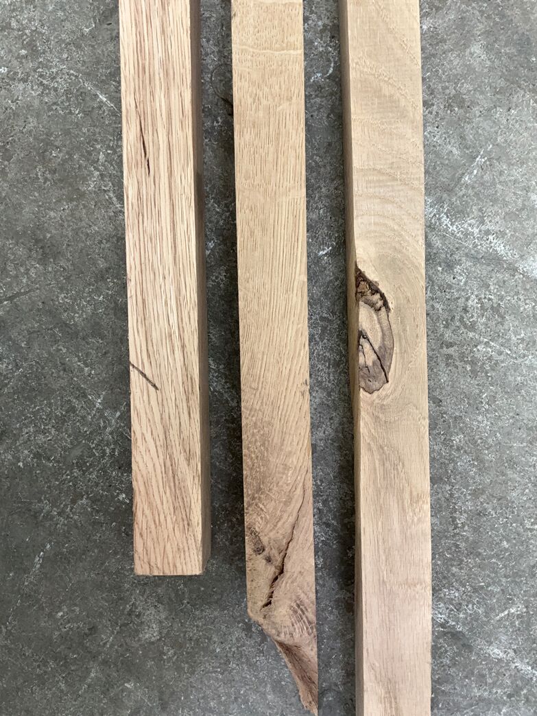 2. sortering Egetræsstave 30x30x405