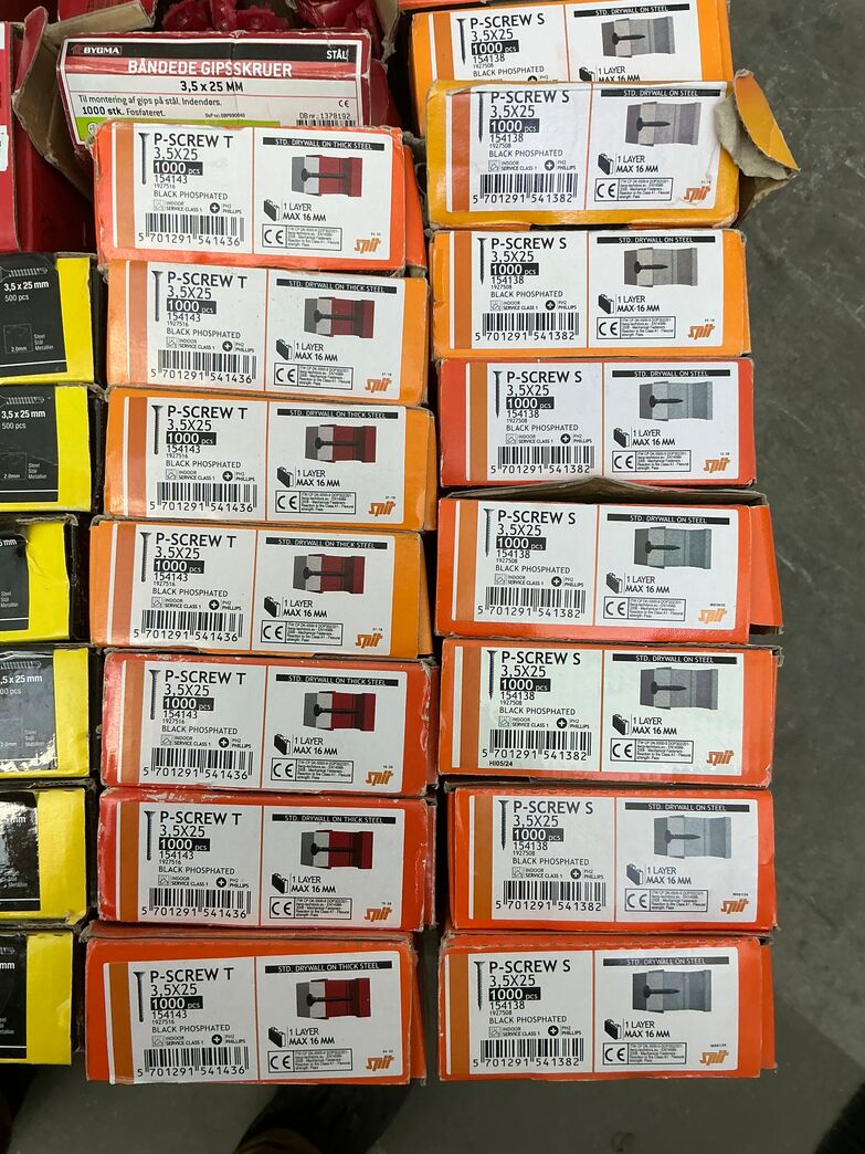 25mm Båndede gipsskruer til stål