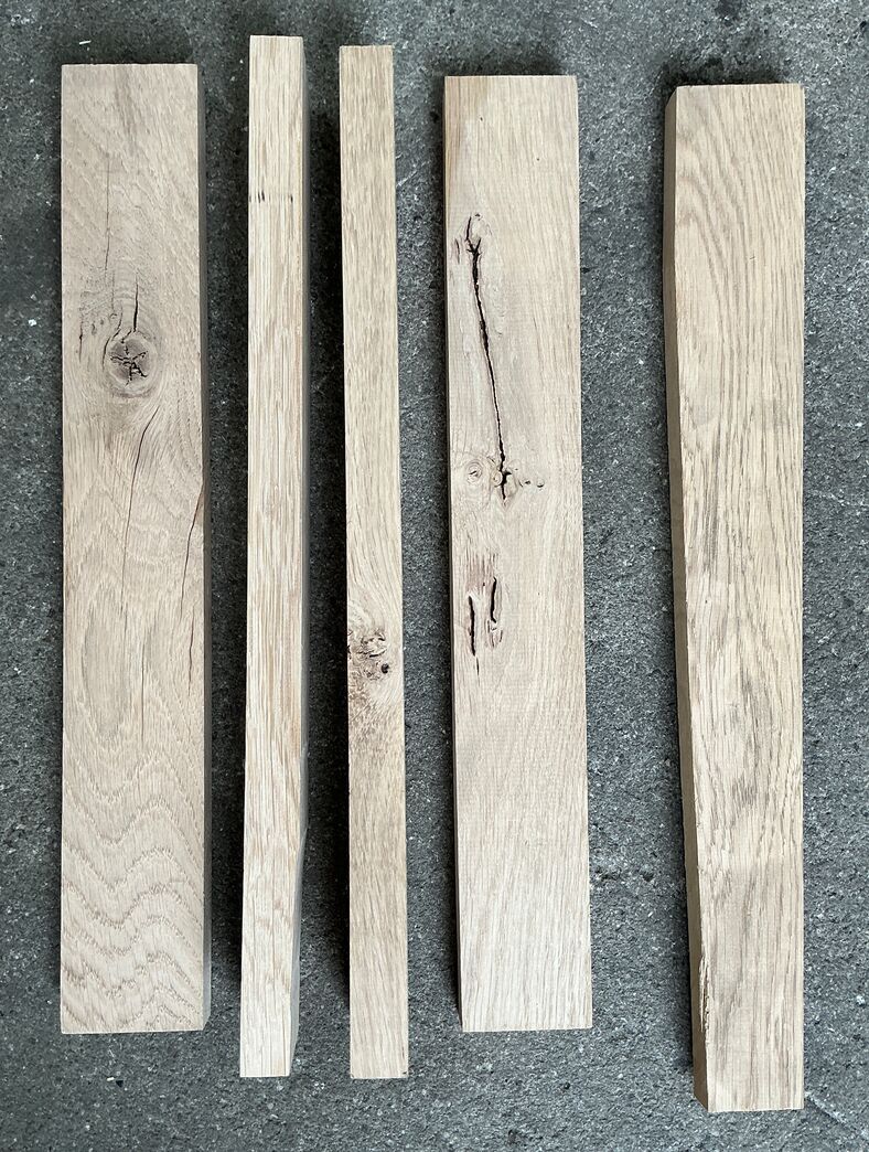 2. Sortering Egetræsstave 21x57x405mm