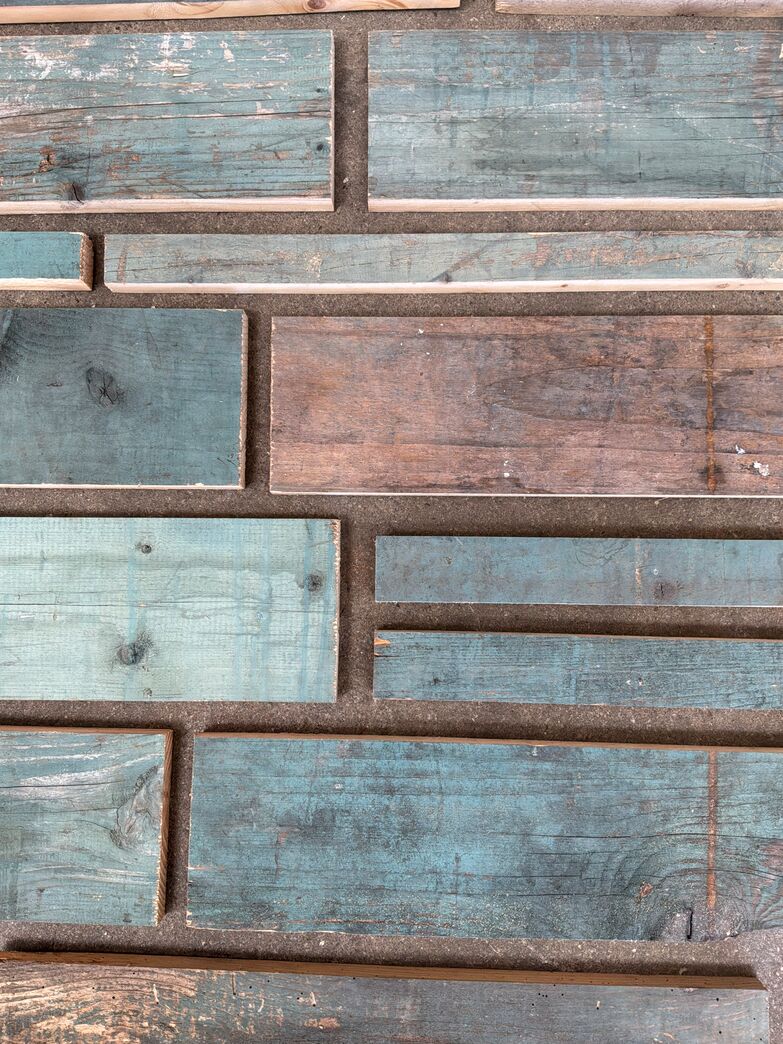 116 stk samlet parti opskårne pallesider 3 størrelser