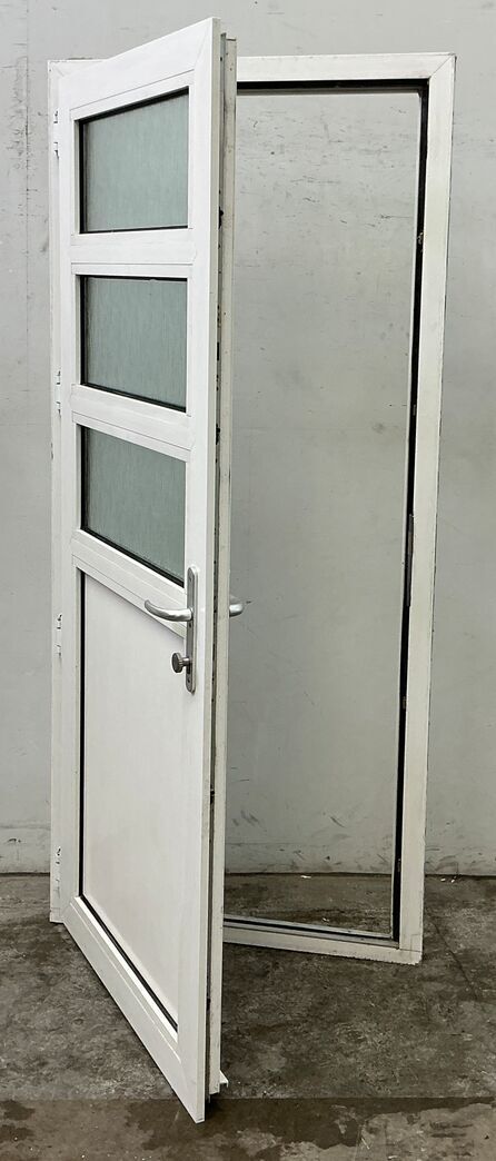 Facadedør i plast med 3 ruder vh - 209 cm