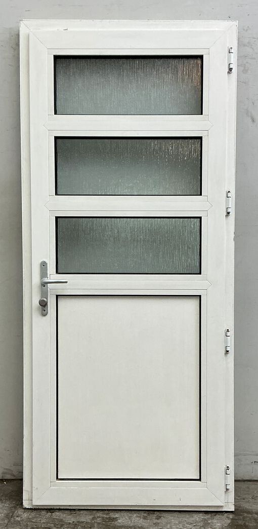 Facadedør i plast med 3 ruder hh - 209 cm