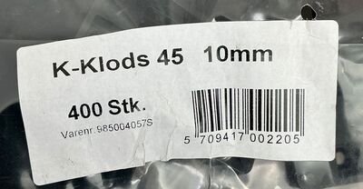 400 stk. K-Klods 45 10mm - sort