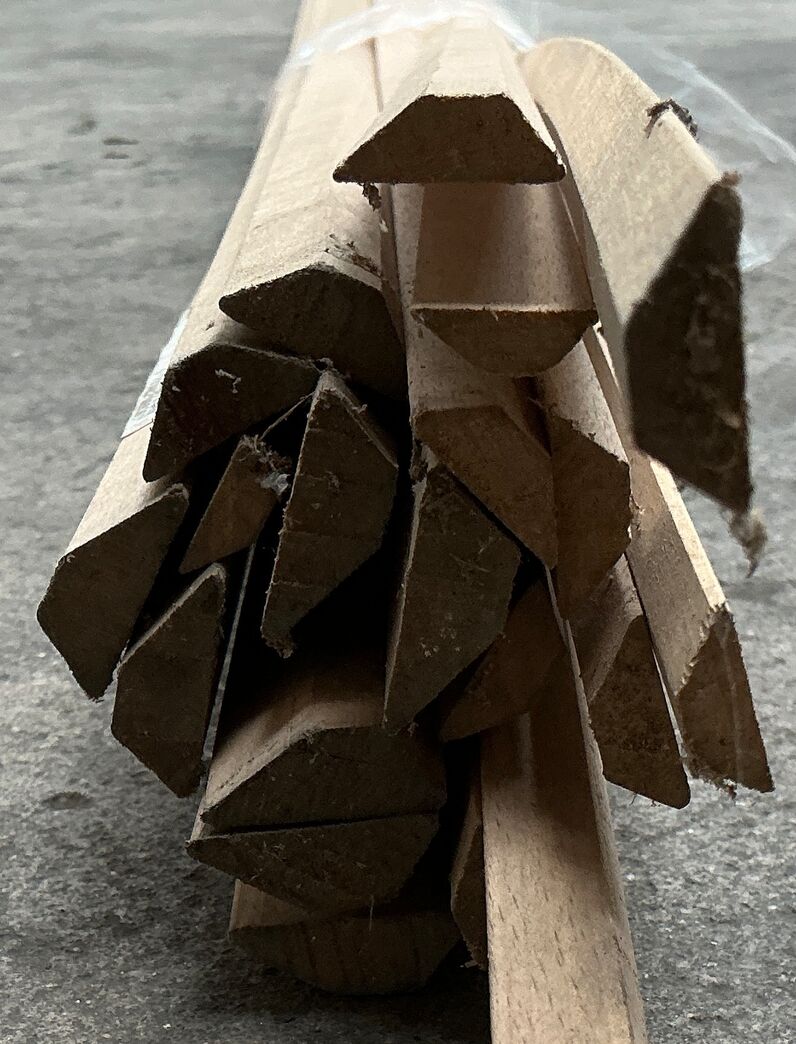 Samlet sæt á 15 Fejelister, bøg - 15x21x3600 mm