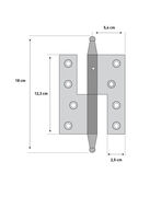 Hamborghængsel venstrehængt 180mm ubeh.