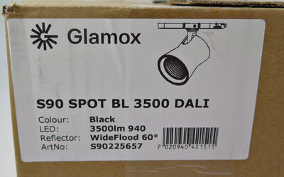 Glamox spotlampe til skinne - Sort