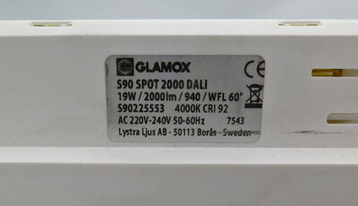 Glamox spotlampe til skinne - Hvid